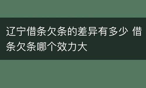 辽宁借条欠条的差异有多少 借条欠条哪个效力大