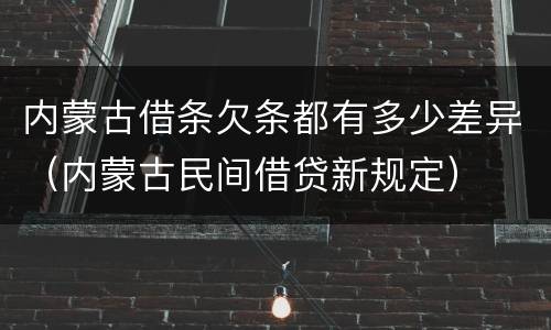 内蒙古借条欠条都有多少差异（内蒙古民间借贷新规定）