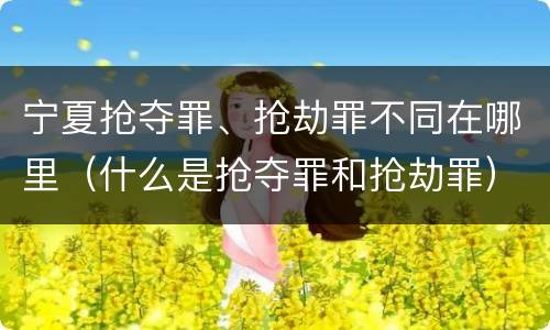 宁夏抢夺罪、抢劫罪不同在哪里（什么是抢夺罪和抢劫罪）