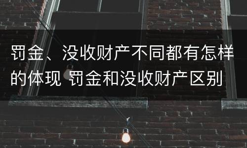 罚金、没收财产不同都有怎样的体现 罚金和没收财产区别