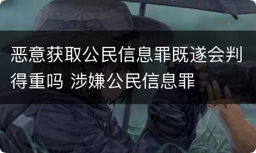 恶意获取公民信息罪既遂会判得重吗 涉嫌公民信息罪