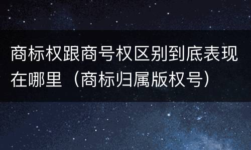 商标权跟商号权区别到底表现在哪里（商标归属版权号）