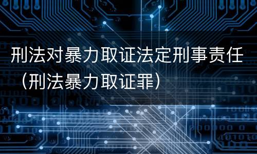 刑法对暴力取证法定刑事责任（刑法暴力取证罪）