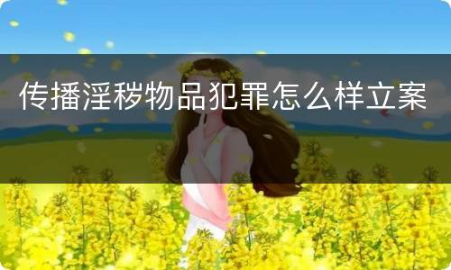 传播淫秽物品犯罪怎么样立案