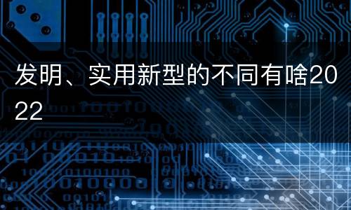 发明、实用新型的不同有啥2022