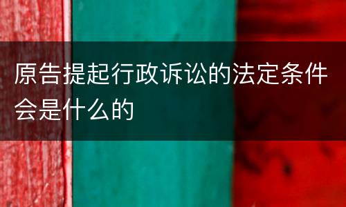 原告提起行政诉讼的法定条件会是什么的