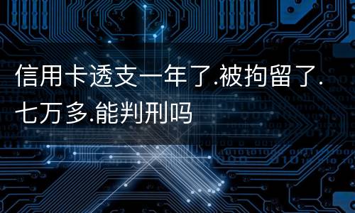 信用卡透支一年了.被拘留了.七万多.能判刑吗