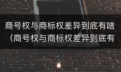 商号权与商标权差异到底有啥（商号权与商标权差异到底有啥影响）