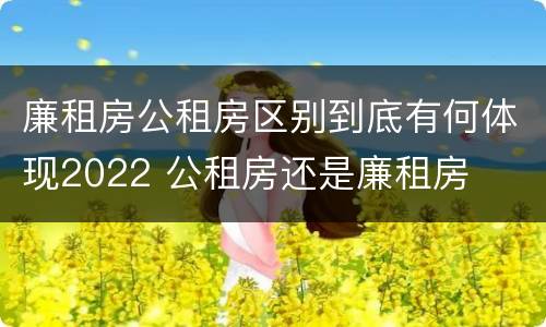 廉租房公租房区别到底有何体现2022 公租房还是廉租房
