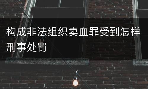 构成非法组织卖血罪受到怎样刑事处罚