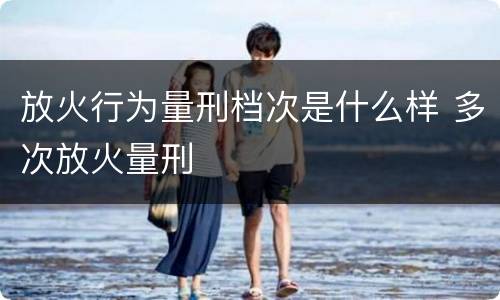 放火行为量刑档次是什么样 多次放火量刑