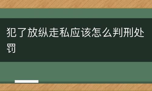 犯了放纵走私应该怎么判刑处罚