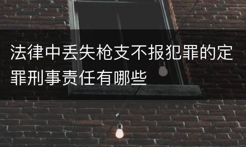 法律中丢失枪支不报犯罪的定罪刑事责任有哪些