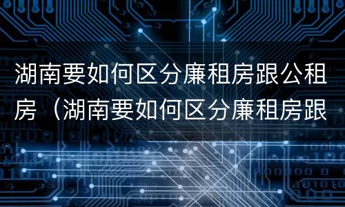 湖南要如何区分廉租房跟公租房（湖南要如何区分廉租房跟公租房的区别）