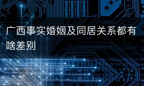 广西事实婚姻及同居关系都有啥差别