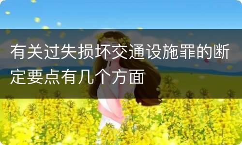 有关过失损坏交通设施罪的断定要点有几个方面