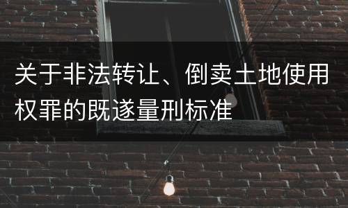 关于非法转让、倒卖土地使用权罪的既遂量刑标准