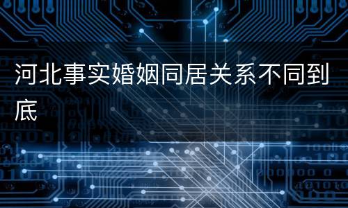 河北事实婚姻同居关系不同到底
