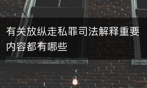 有关放纵走私罪司法解释重要内容都有哪些