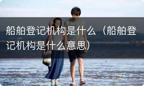 船舶登记机构是什么（船舶登记机构是什么意思）