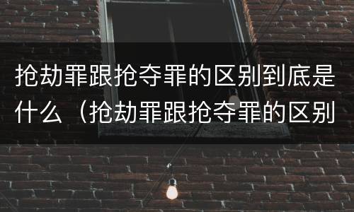 抢劫罪跟抢夺罪的区别到底是什么（抢劫罪跟抢夺罪的区别到底是什么意思）