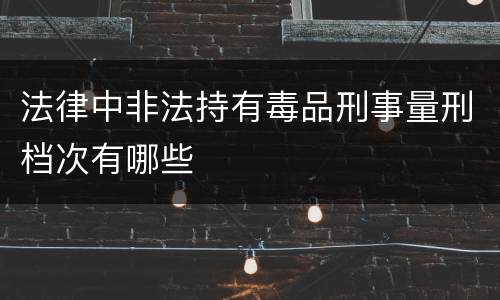 法律中非法持有毒品刑事量刑档次有哪些