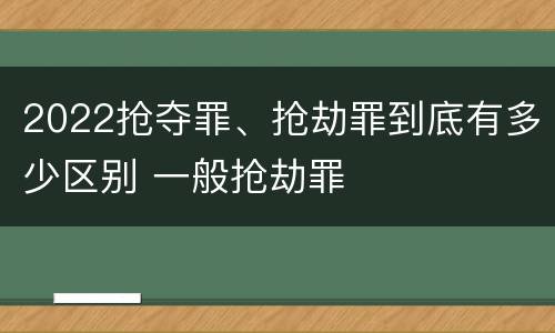 2022抢夺罪、抢劫罪到底有多少区别 一般抢劫罪
