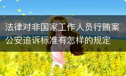 法律对非国家工作人员行贿案公安追诉标准有怎样的规定