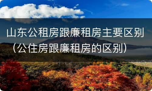 山东公租房跟廉租房主要区别（公住房跟廉租房的区别）