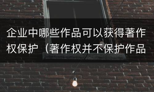 企业中哪些作品可以获得著作权保护（著作权并不保护作品的 而只保护作品的）