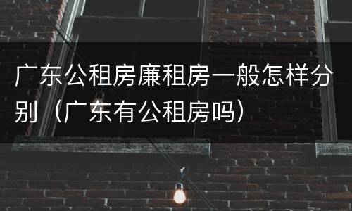 广东公租房廉租房一般怎样分别（广东有公租房吗）
