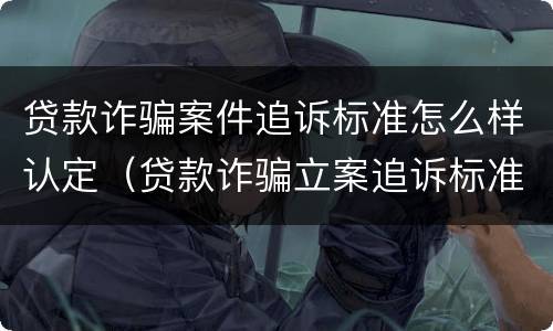 贷款诈骗案件追诉标准怎么样认定（贷款诈骗立案追诉标准）