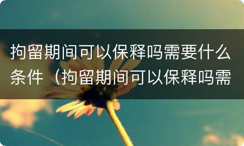 拘留期间可以保释吗需要什么条件（拘留期间可以保释吗需要什么条件才能执行）