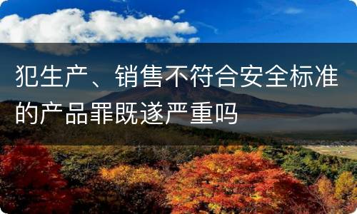 犯生产、销售不符合安全标准的产品罪既遂严重吗