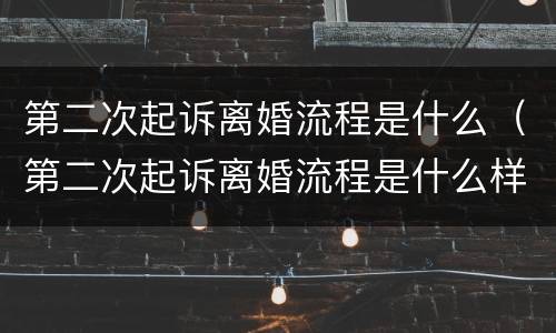 第二次起诉离婚流程是什么（第二次起诉离婚流程是什么样的）