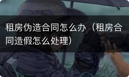租房伪造合同怎么办（租房合同造假怎么处理）
