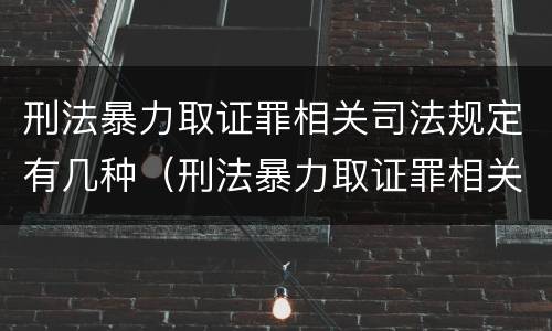 刑法暴力取证罪相关司法规定有几种（刑法暴力取证罪相关司法规定有几种罪名）