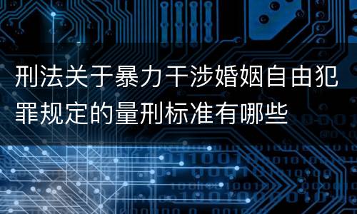 刑法关于暴力干涉婚姻自由犯罪规定的量刑标准有哪些