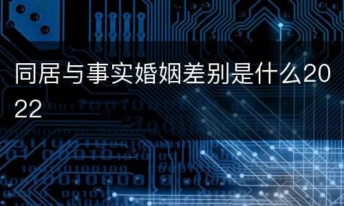 同居与事实婚姻差别是什么2022