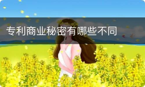 专利商业秘密有哪些不同