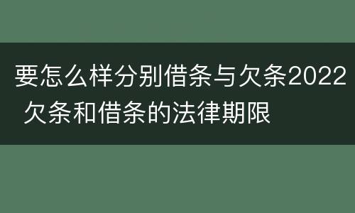 要怎么样分别借条与欠条2022 欠条和借条的法律期限