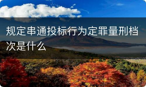 规定串通投标行为定罪量刑档次是什么