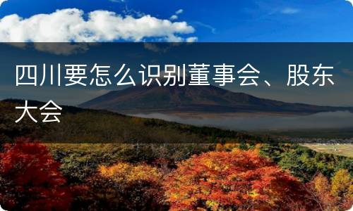 四川要怎么识别董事会、股东大会