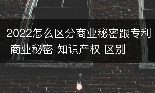 2022怎么区分商业秘密跟专利 商业秘密 知识产权 区别