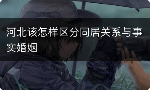 河北该怎样区分同居关系与事实婚姻