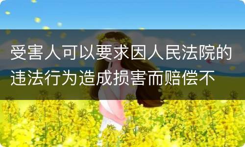 受害人可以要求因人民法院的违法行为造成损害而赔偿不