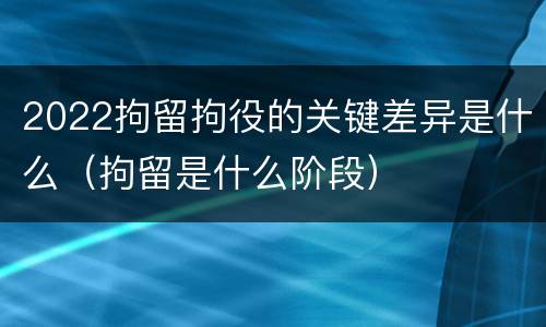 2022拘留拘役的关键差异是什么（拘留是什么阶段）