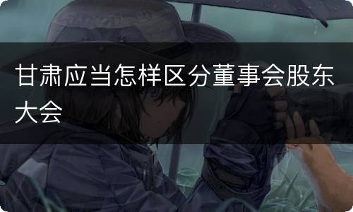 甘肃应当怎样区分董事会股东大会
