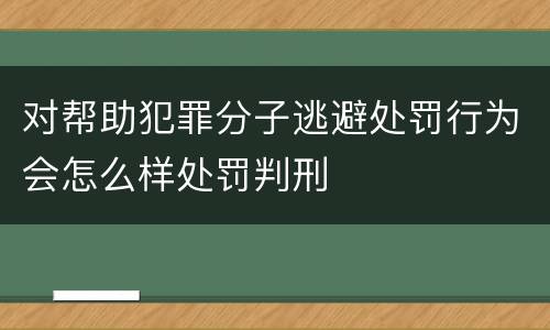 对帮助犯罪分子逃避处罚行为会怎么样处罚判刑