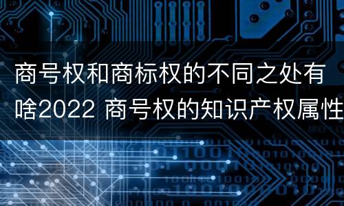 商号权和商标权的不同之处有啥2022 商号权的知识产权属性